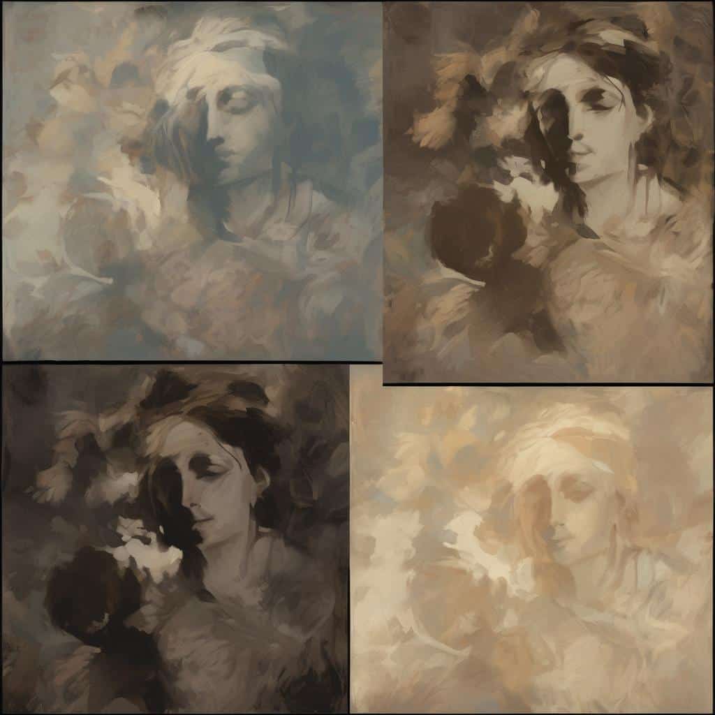 Ανθρώπινα πρόσωπα και μορφές σε εικαστική τέχνη, εμπνευσμένα από την παιδεία και την τέχνη.